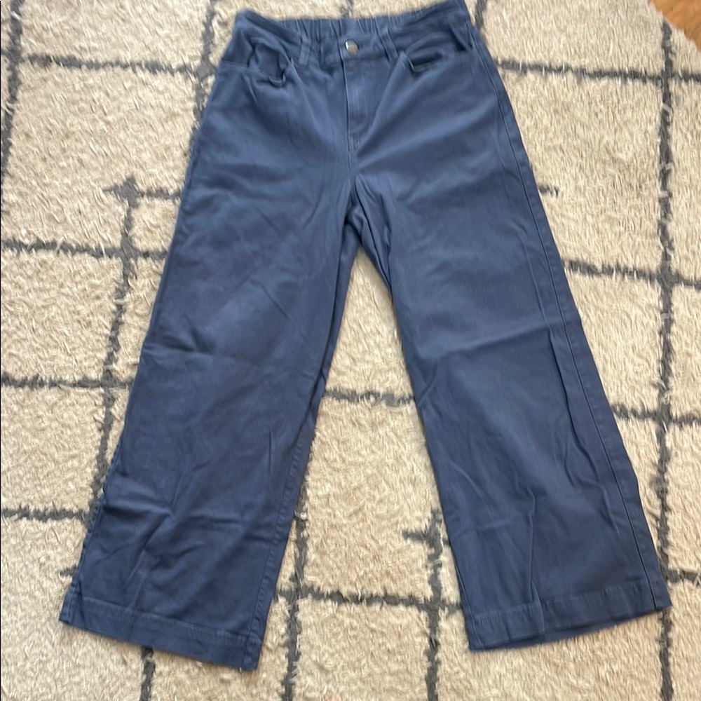 Navy Wide-Leg Pants